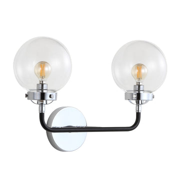 Caleb Brass Vanity Wall Sconce Clear